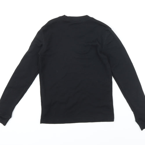 Campri Boys Black Polyester Basic T-Shirt Size 10 Years Crew Neck