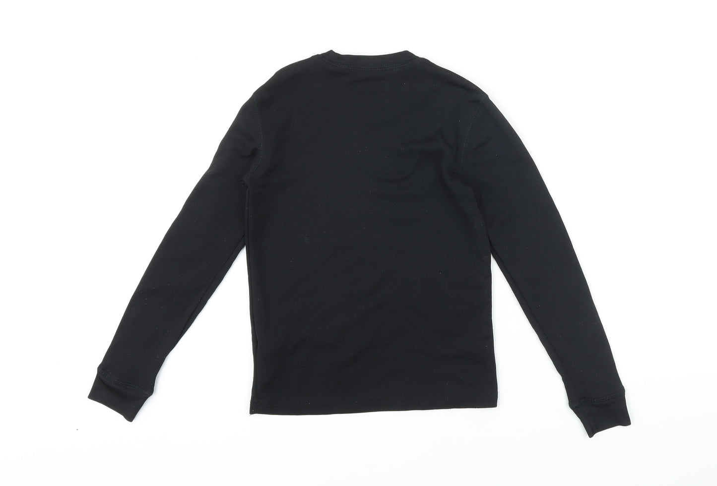 Campri Boys Black Polyester Basic T-Shirt Size 10 Years Crew Neck