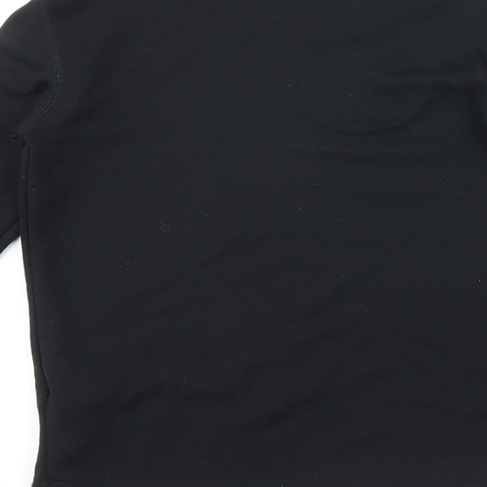 Campri Boys Black Polyester Basic T-Shirt Size 10 Years Crew Neck