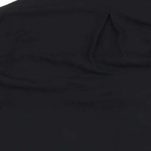 H&M Womens Black Polyester Basic Button-Up Size M Collared
