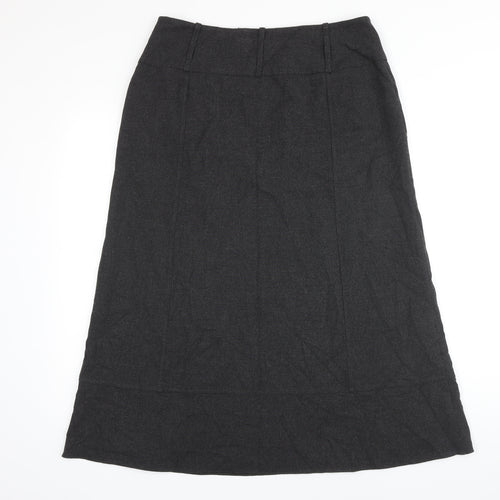 Marks and Spencer Womens Grey Polyester A-Line Skirt Size 14 Zip