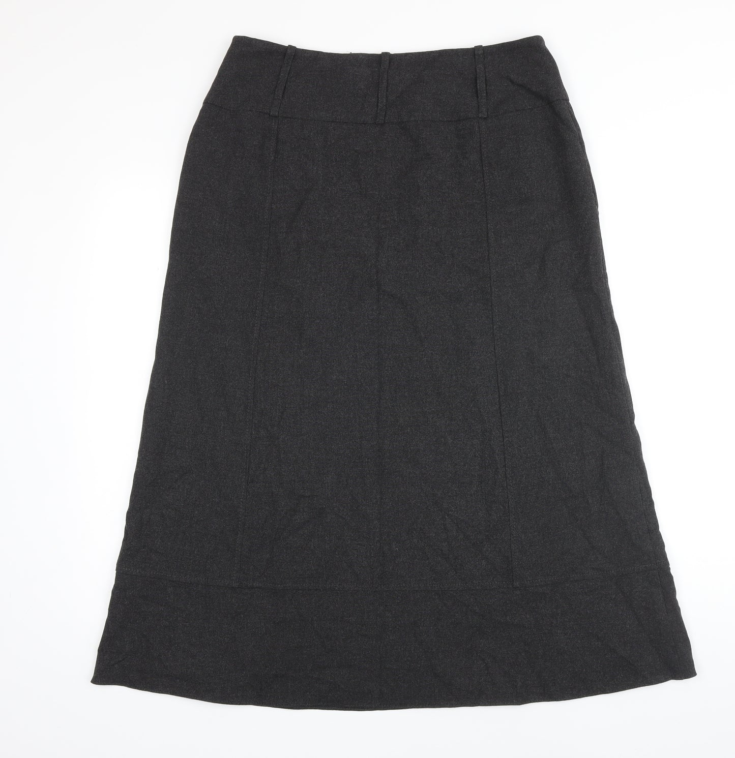 Marks and Spencer Womens Grey Polyester A-Line Skirt Size 14 Zip