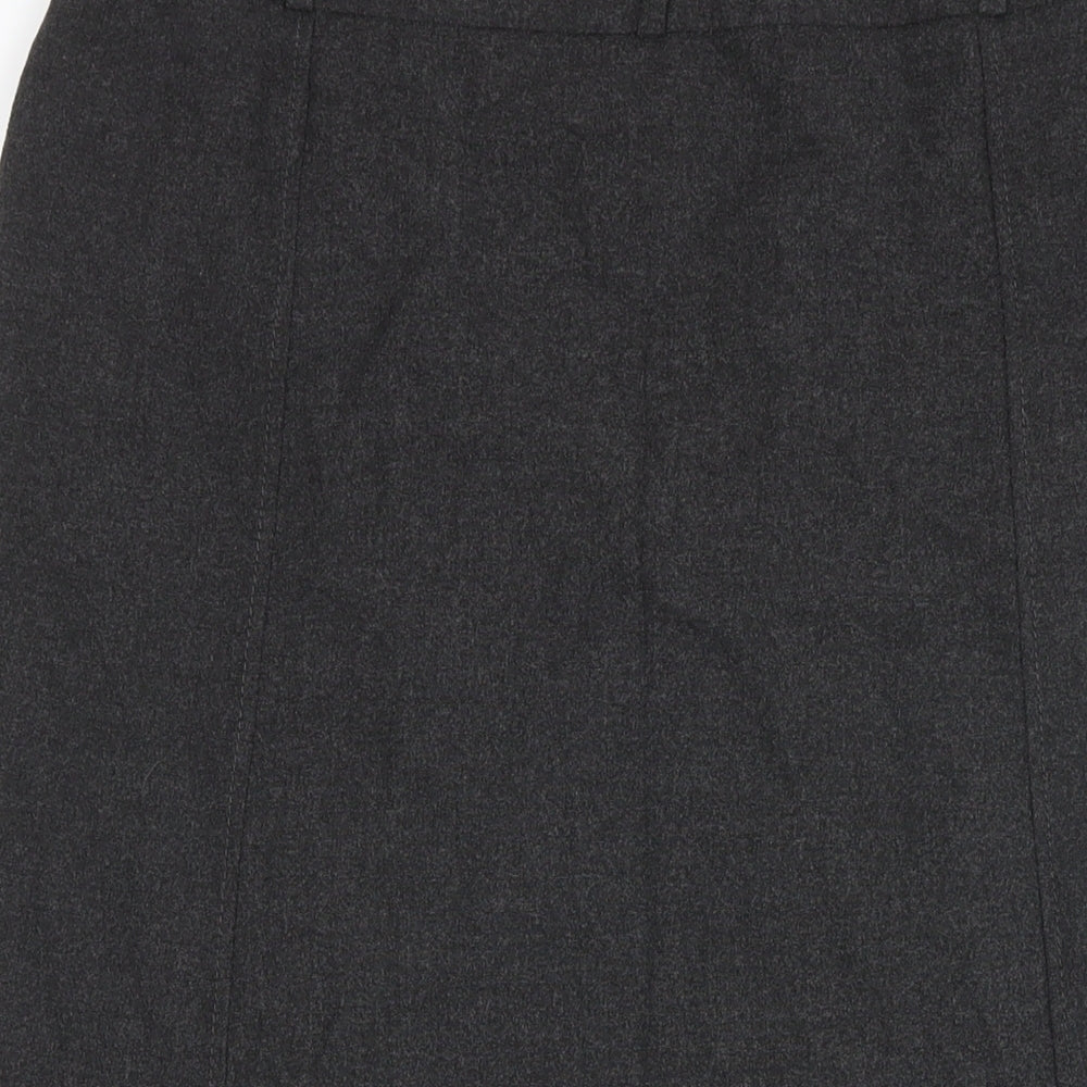 Marks and Spencer Womens Grey Polyester A-Line Skirt Size 14 Zip