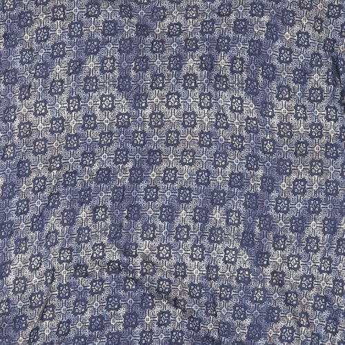 TOM TAILOR Womens Blue Geometric Cotton Basic T-Shirt Size XL Cowl Neck