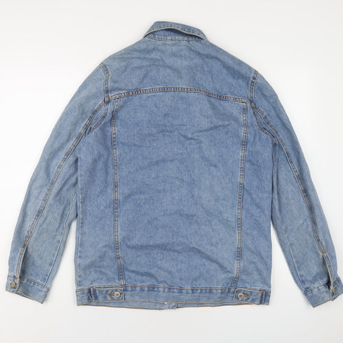 Denim & Co. Womens Blue Jacket Size 10 Button