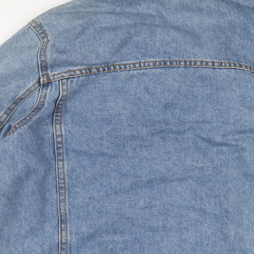 Denim & Co. Womens Blue Jacket Size 10 Button