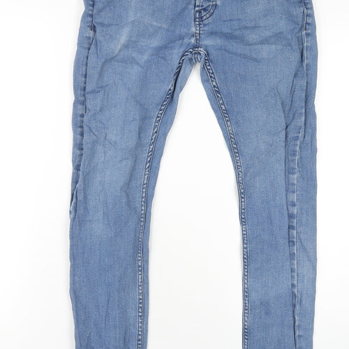 Topman Mens Blue Cotton Skinny Jeans Size 30 in L30 in Regular Zip