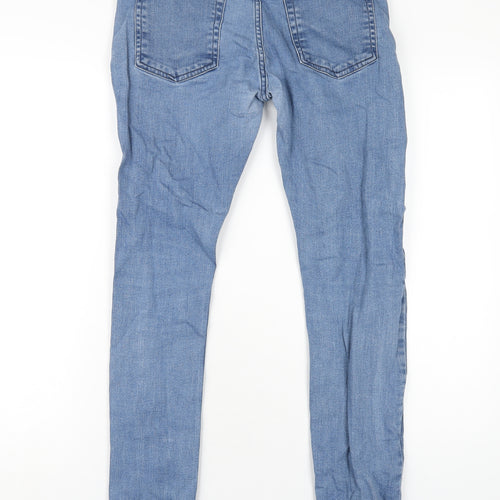 Topman Mens Blue Cotton Skinny Jeans Size 30 in L30 in Regular Zip