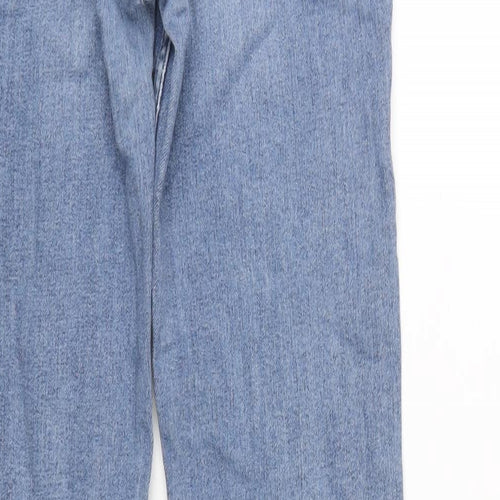 NEXT Womens Blue Cotton Straight Jeans Size 12 L31 in Slim Zip