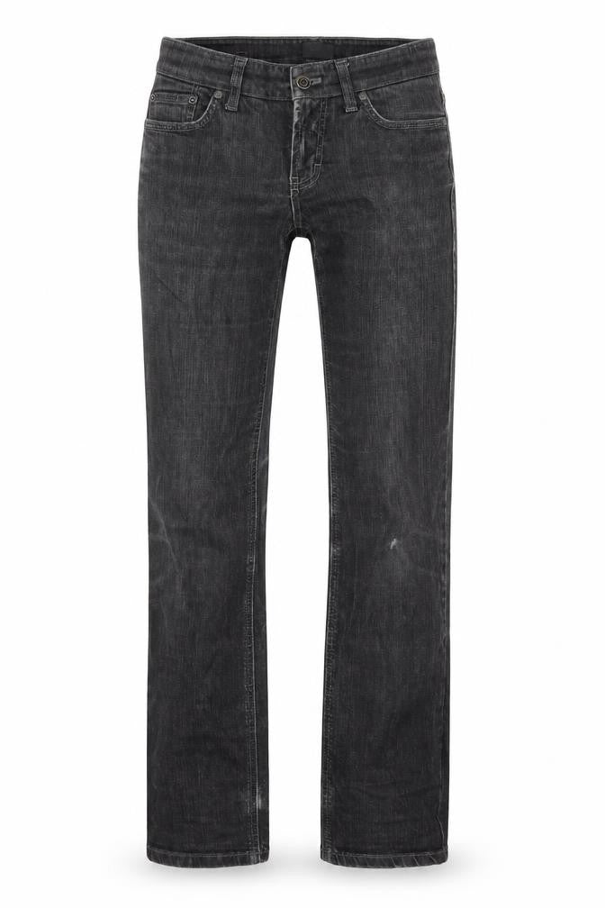 Front view of Mexx women’s grey cotton straight jeans, size UK 8, 32-inch leg regular zip