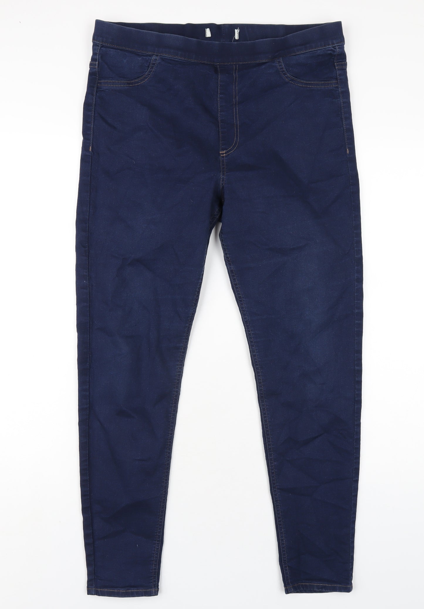 Marks and Spencer Womens Blue Cotton Jegging Jeans Size 16 L28 in Regular