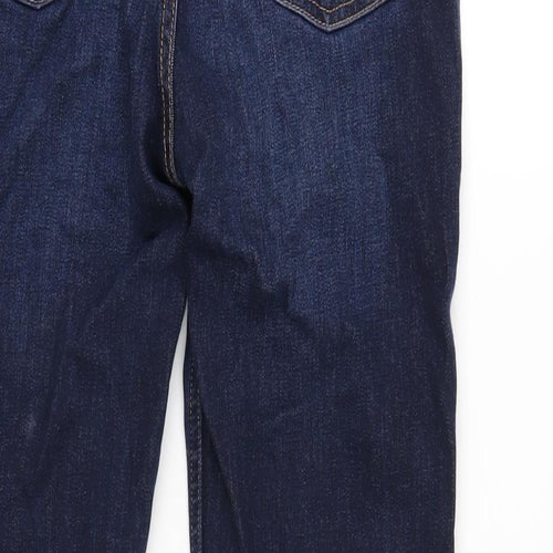 Marks and Spencer Womens Blue Cotton Straight Jeans Size 12 L30 in Regular Zip