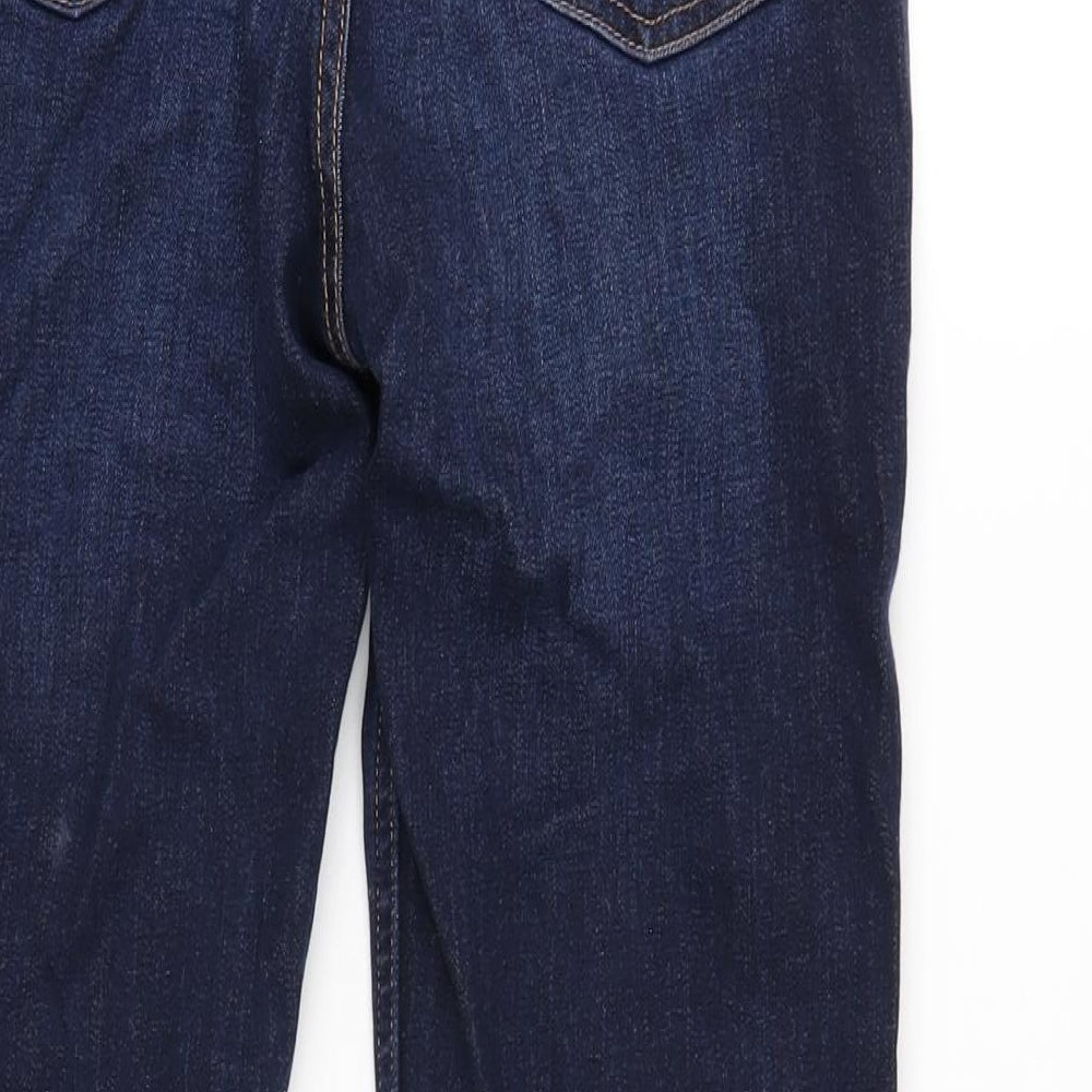 Marks and Spencer Womens Blue Cotton Straight Jeans Size 12 L30 in Regular Zip