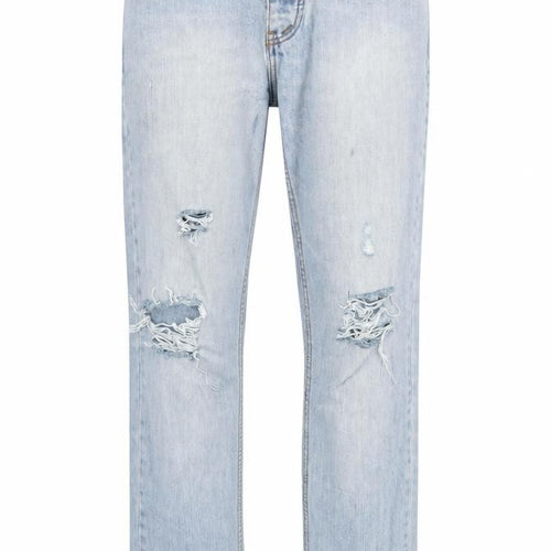 Topman Mens Blue Cotton Straight Jeans Size 34 in L36 in Regular Button