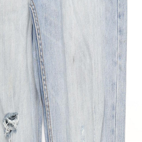 Topman Mens Blue Cotton Straight Jeans Size 34 in L36 in Regular Button