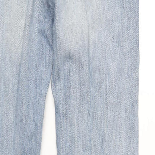 Topman Mens Blue Cotton Straight Jeans Size 34 in L36 in Regular Button