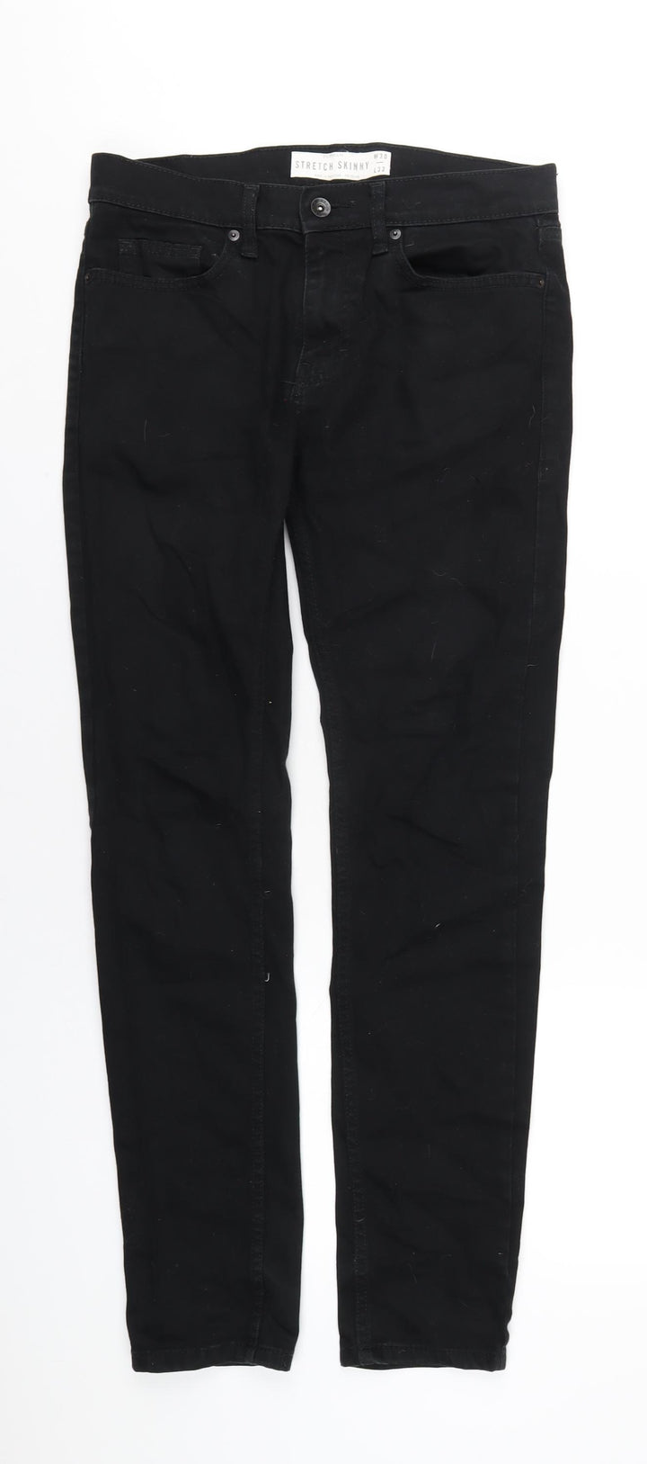 Topman Mens Black Cotton Skinny Jeans Size 30 in L32 in Regular Zip