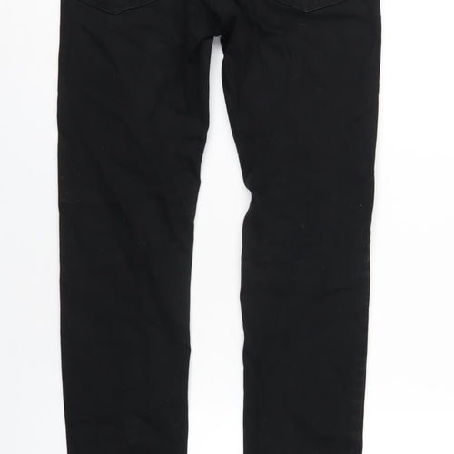 Topman Mens Black Cotton Skinny Jeans Size 30 in L32 in Regular Zip