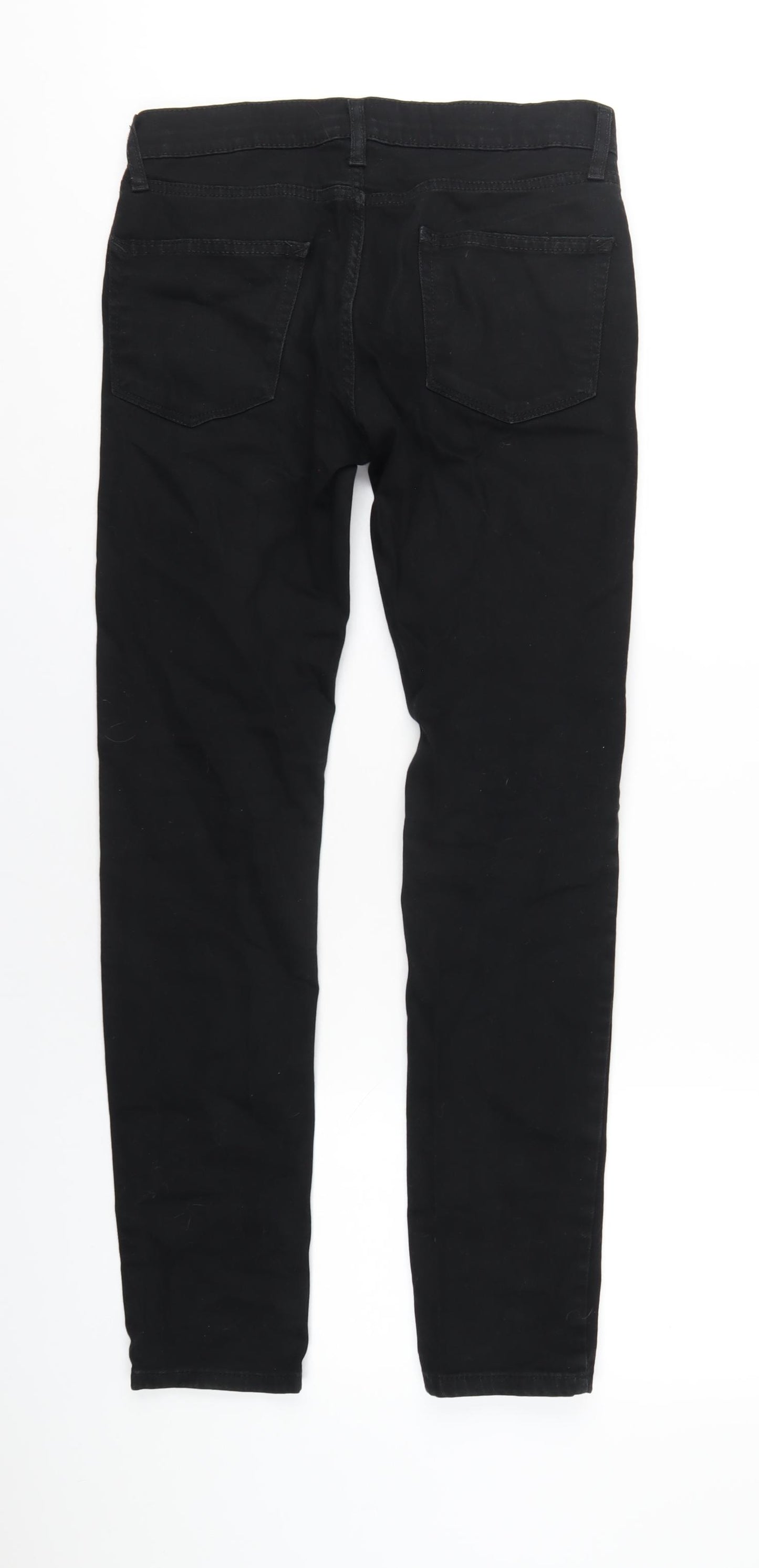 Topman Mens Black Cotton Skinny Jeans Size 30 in L32 in Regular Zip