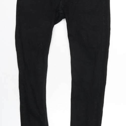 Topman Mens Black Cotton Skinny Jeans Size 30 in L31 in Regular Zip