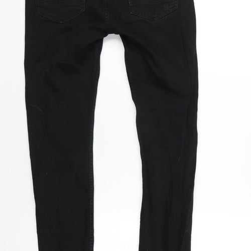 Topman Mens Black Cotton Skinny Jeans Size 30 in L31 in Regular Zip