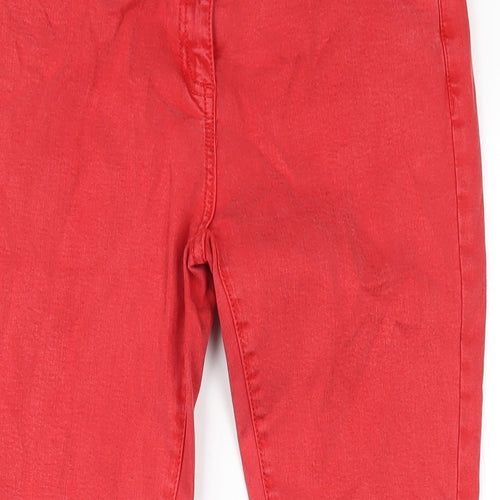 NEXT Womens Red Cotton Skinny Jeans Size 10 L29 in Regular Zip