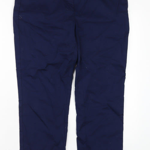 Lands' End Womens Blue Cotton Capri Trousers Size 8 L26 in Regular Zip