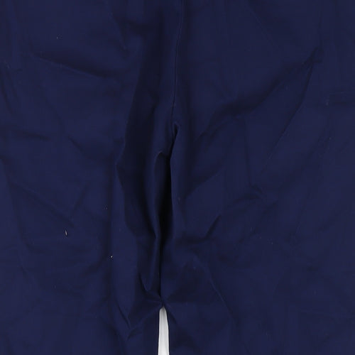 Lands' End Womens Blue Cotton Capri Trousers Size 8 L26 in Regular Zip