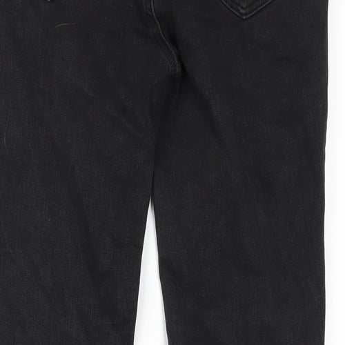 NEXT Womens Black Cotton Straight Jeans Size 10 L29 in Slim Zip