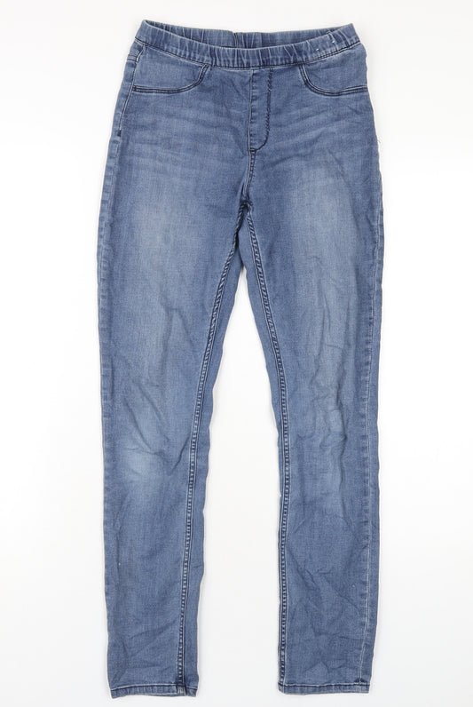 H&M Girls Blue Cotton Jegging Jeans Size 14 Years L29 in Regular Pullover