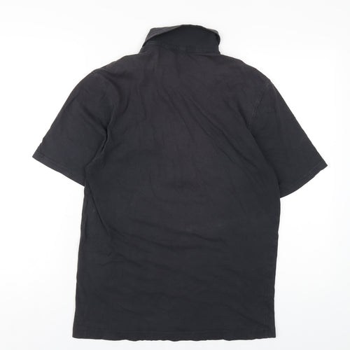 Original Penguin Mens Black Cotton Polo Size M Collared Button