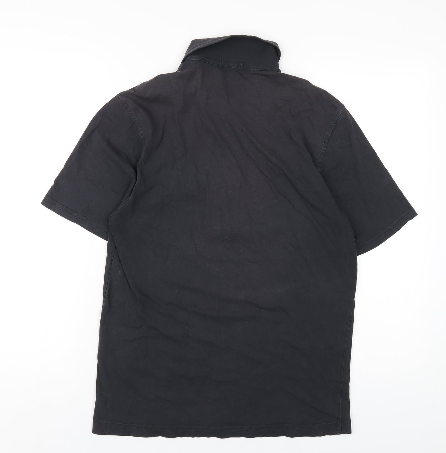 Original Penguin Mens Black Cotton Polo Size M Collared Button