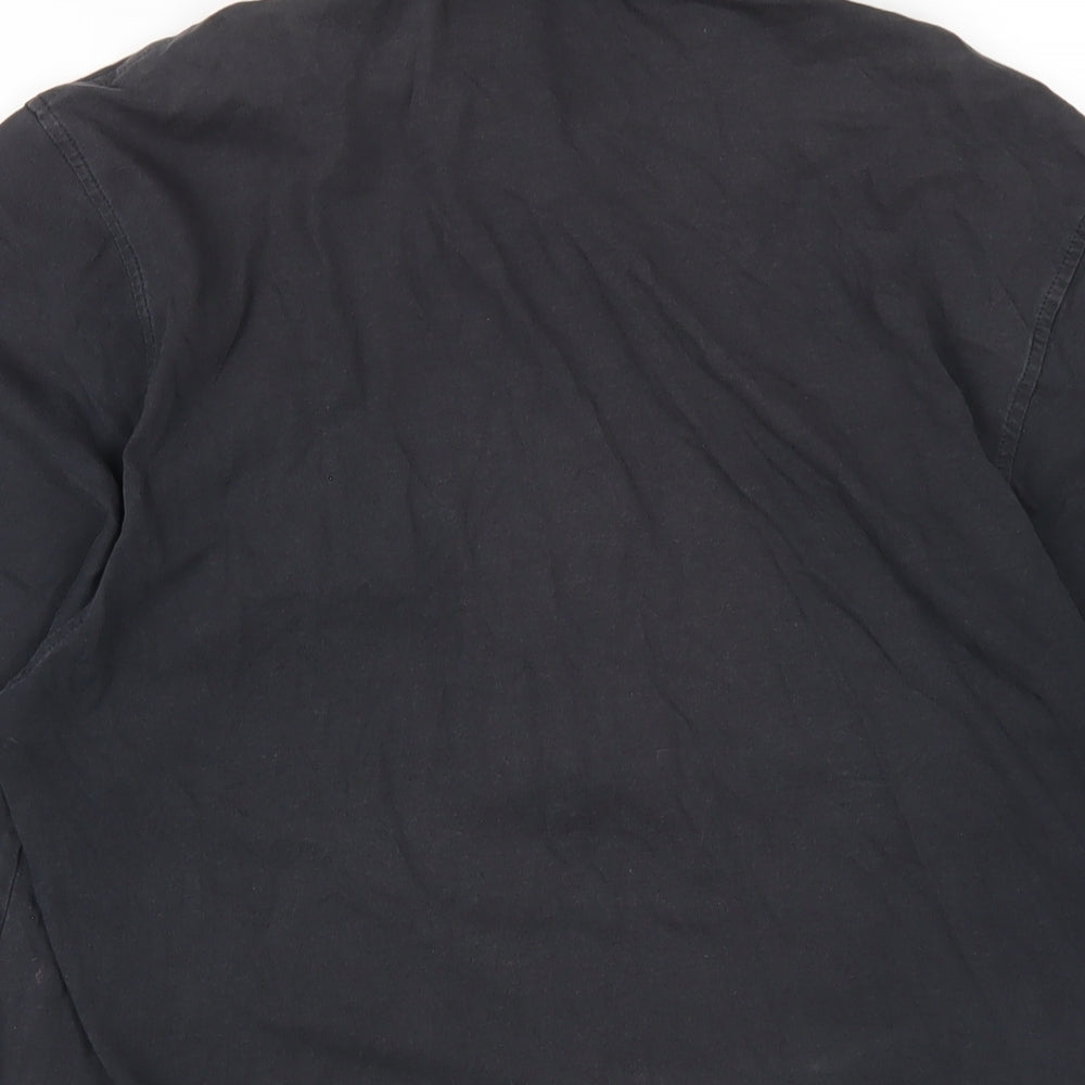 Original Penguin Mens Black Cotton Polo Size M Collared Button