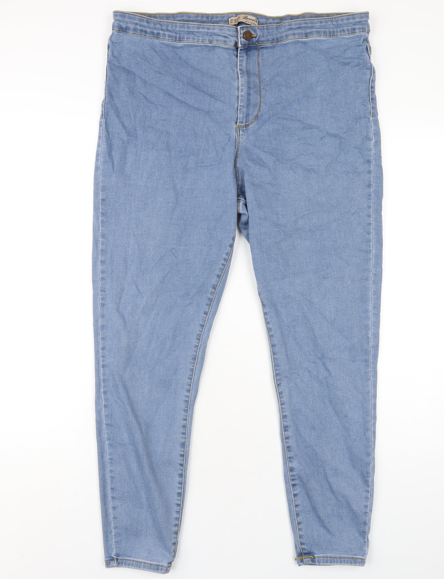 Denim & Co. Womens Blue Cotton Straight Jeans Size 20 L29 in Regular Zip