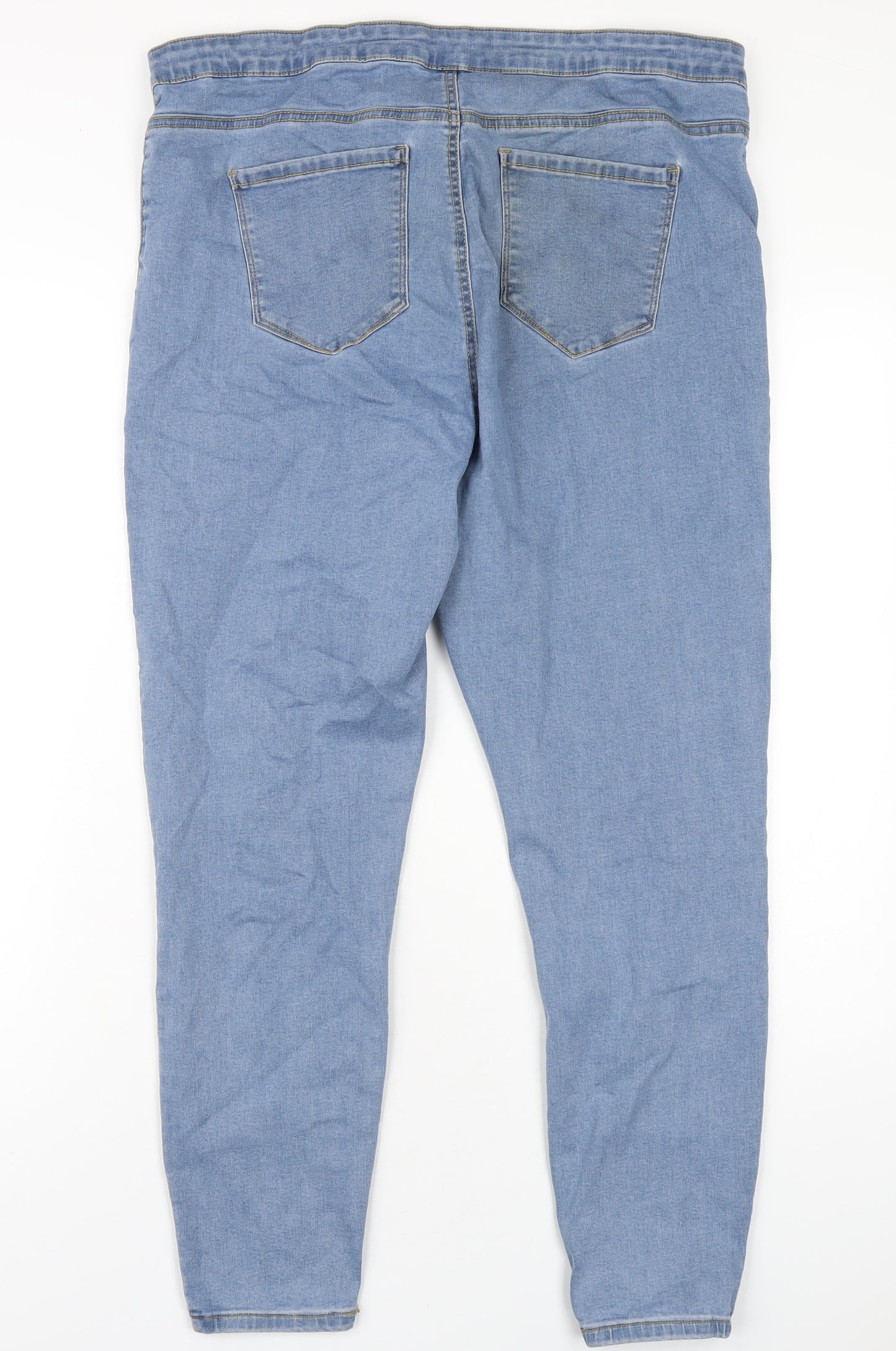 Denim & Co. Womens Blue Cotton Straight Jeans Size 20 L29 in Regular Zip