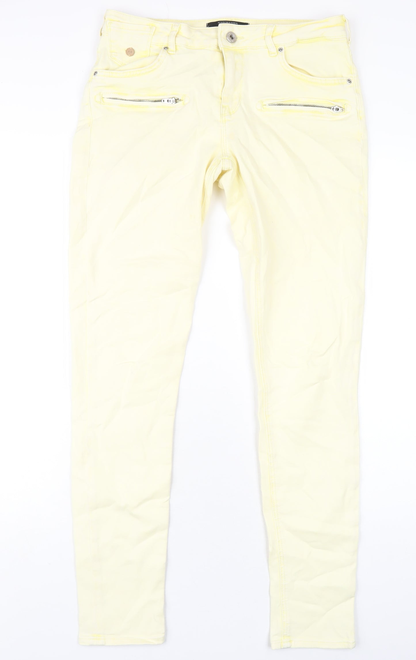 Scotch & Soda Womens Yellow Cotton Skinny Jeans Size 30 in L32 in Regular Zip