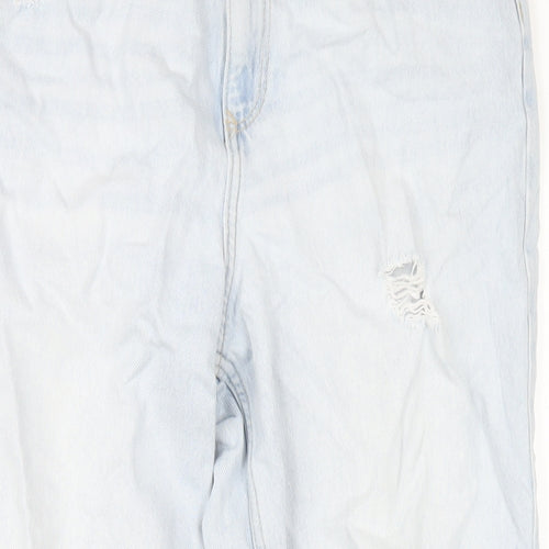 F&F Womens Blue Cotton Mom Jeans Size 10 L28 in Regular Zip