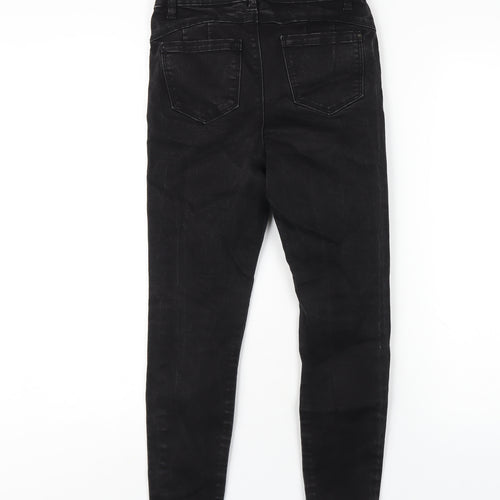 Denim & Co. Womens Black Cotton Skinny Jeans Size 10 L25 in Regular Zip