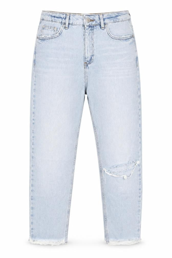 New Look Womens Blue Cotton Straight Jeans Size 12 L26 in Regular Zip