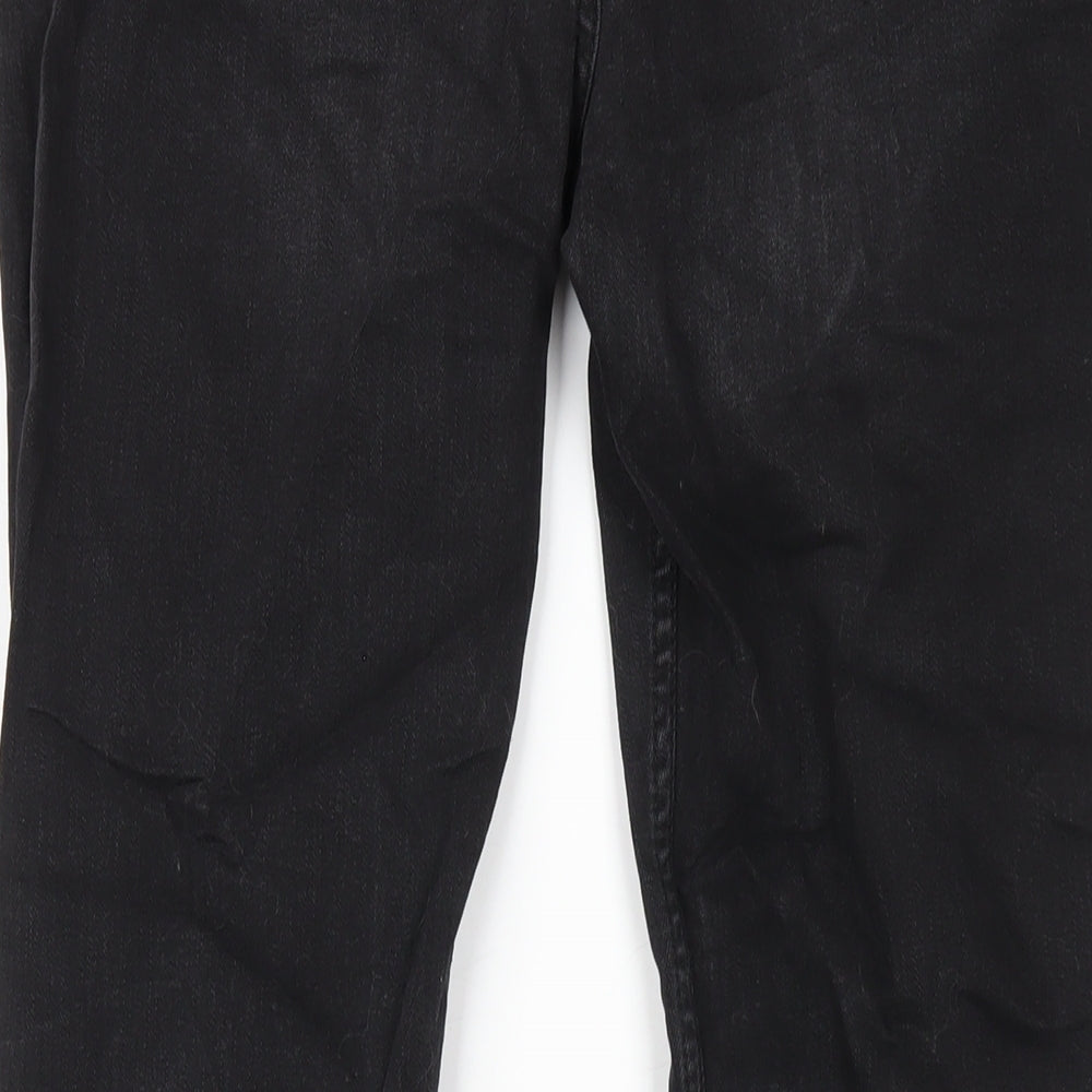 Marks and Spencer Boys Black Cotton Straight Jeans Size 13-14 Years L29 in Regular Zip