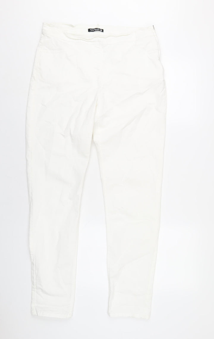 Betty Barclay Womens White Cotton Skinny Jeans Size 34 in L32 in Regular Zip