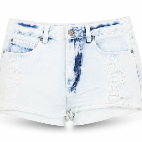 Denim & Co. Womens Blue Cotton Hot Pants Shorts Size 26 in Regular Zip