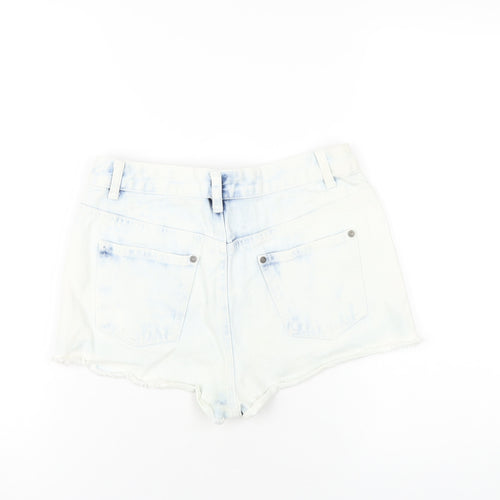Denim & Co. Womens Blue Cotton Hot Pants Shorts Size 26 in Regular Zip