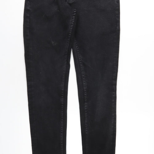 Zara Womens Black Cotton Skinny Jeans Size 10 L31 in Regular Zip