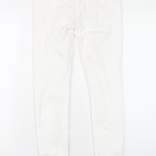 River Island Womens White Cotton Skinny Jeans Size 10 L28 in Regular Zip