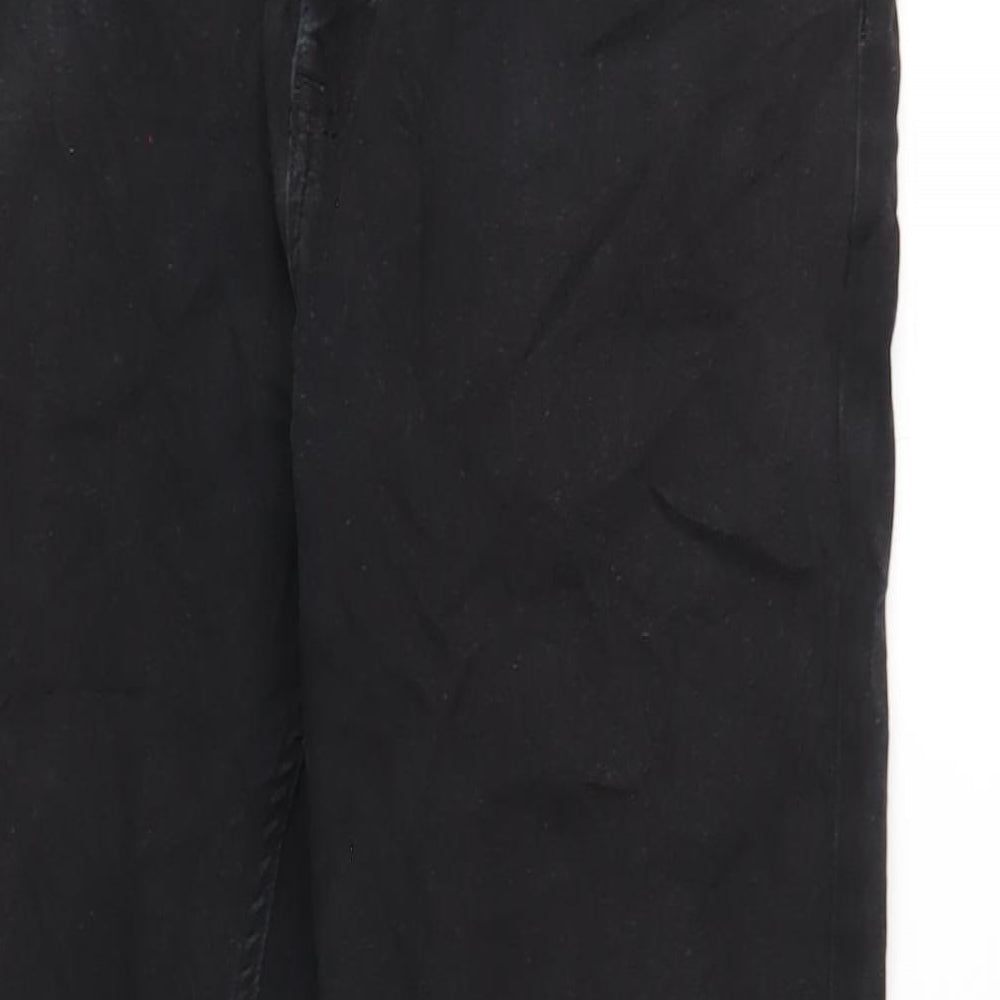 NEXT Mens Black Cotton Straight Jeans Size 32 in L30 in Regular Zip