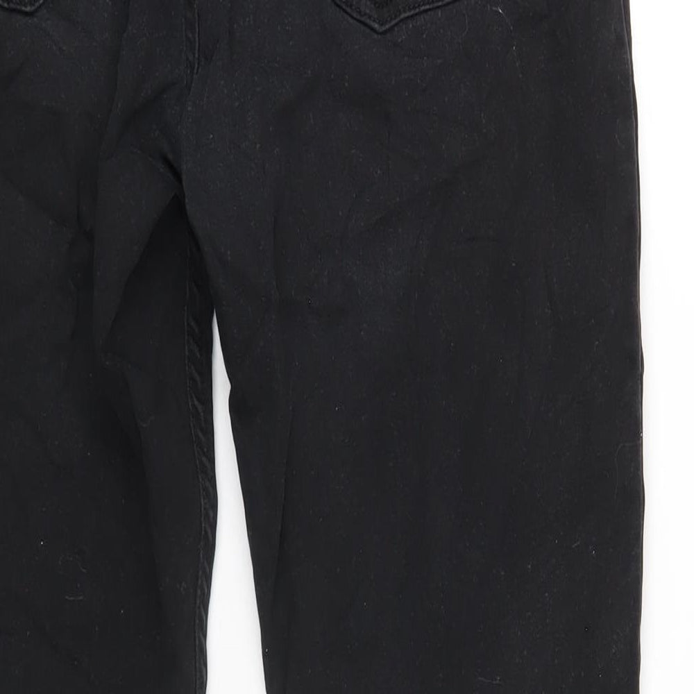 NEXT Mens Black Cotton Straight Jeans Size 32 in L30 in Regular Zip