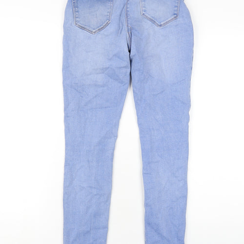 NEXT Womens Blue Cotton Skinny Jeans Size 12 L30 in Regular Zip