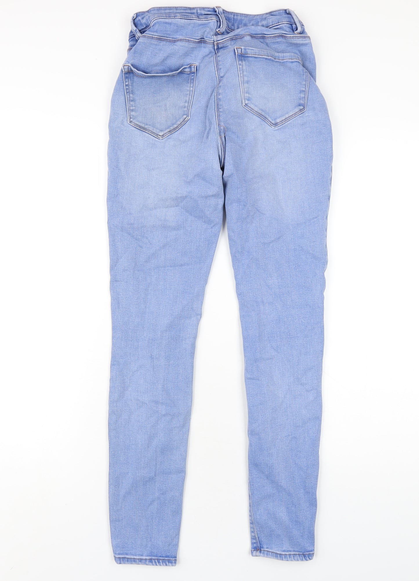 NEXT Womens Blue Cotton Skinny Jeans Size 12 L30 in Regular Zip
