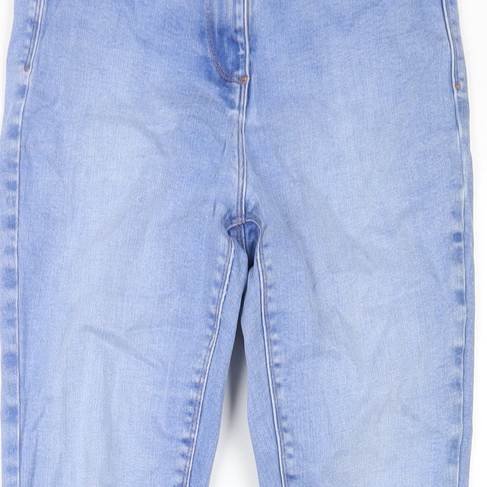 NEXT Womens Blue Cotton Skinny Jeans Size 12 L30 in Regular Zip